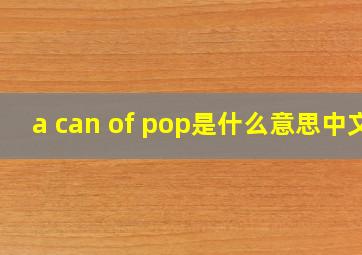 a can of pop是什么意思中文